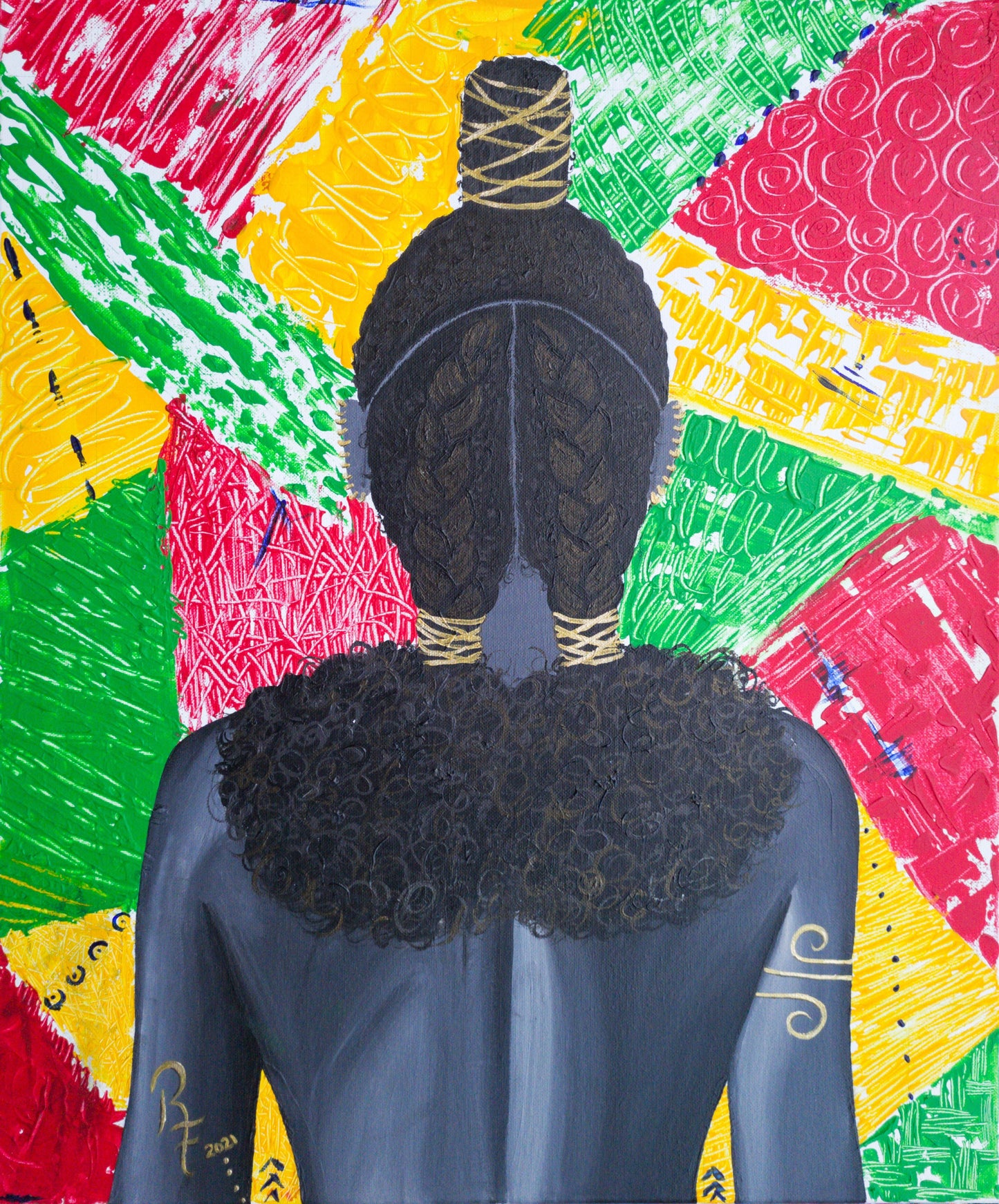 Colorful Art | Textured Art | Black Hair Art | ReiCreations Art