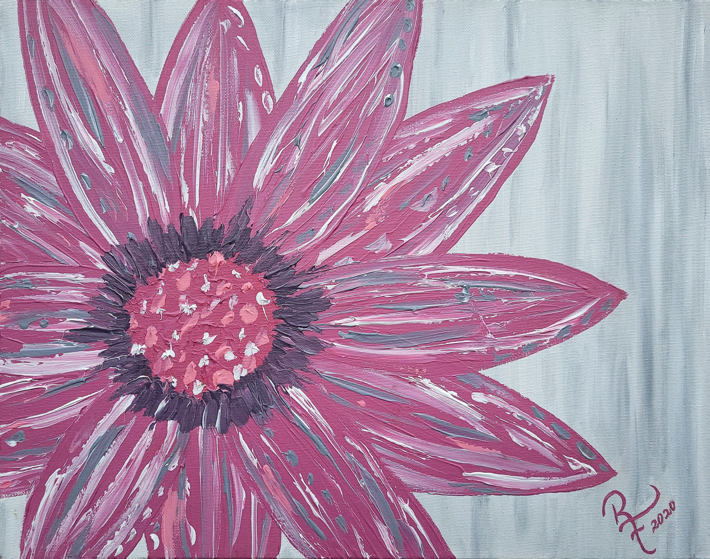 Flower Canvas Wall Art | Pink Flower Wall Art | ReiCreations Art