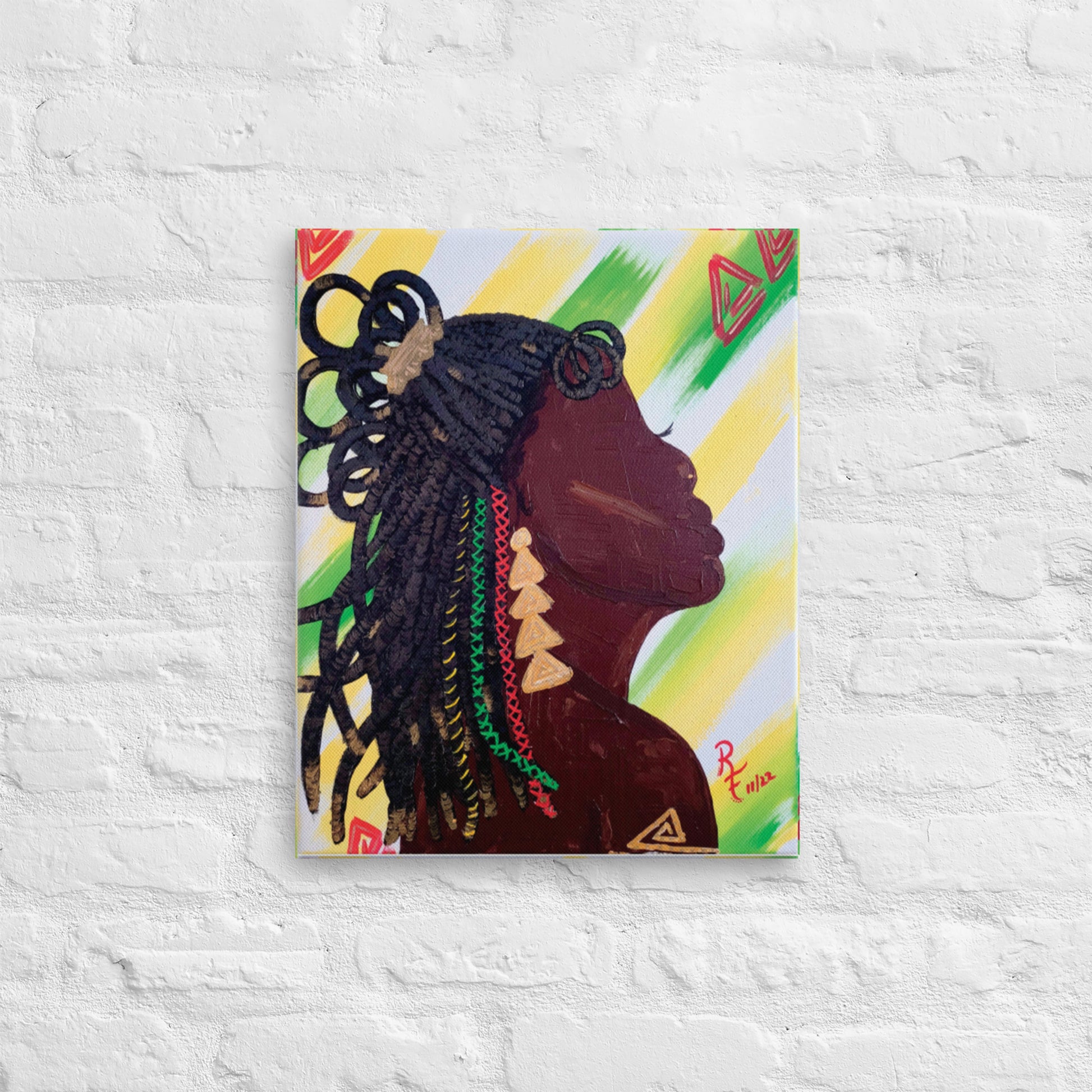 Black Women Wall Art | Black Hair on Canvas | ReiCreations Art