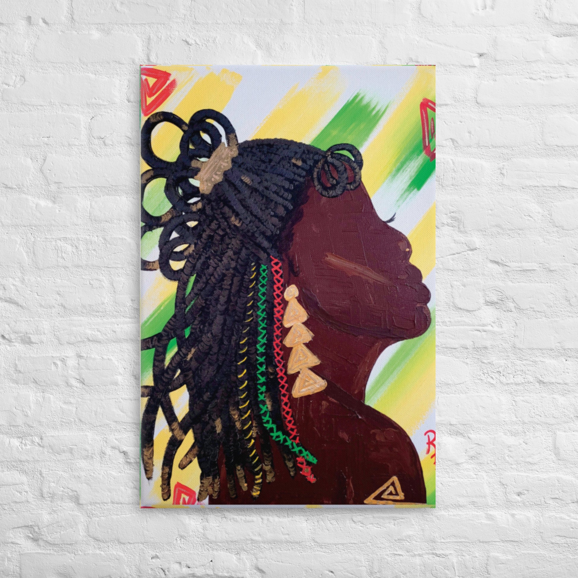Black Women Wall Art | Black Hair on Canvas | ReiCreations Art