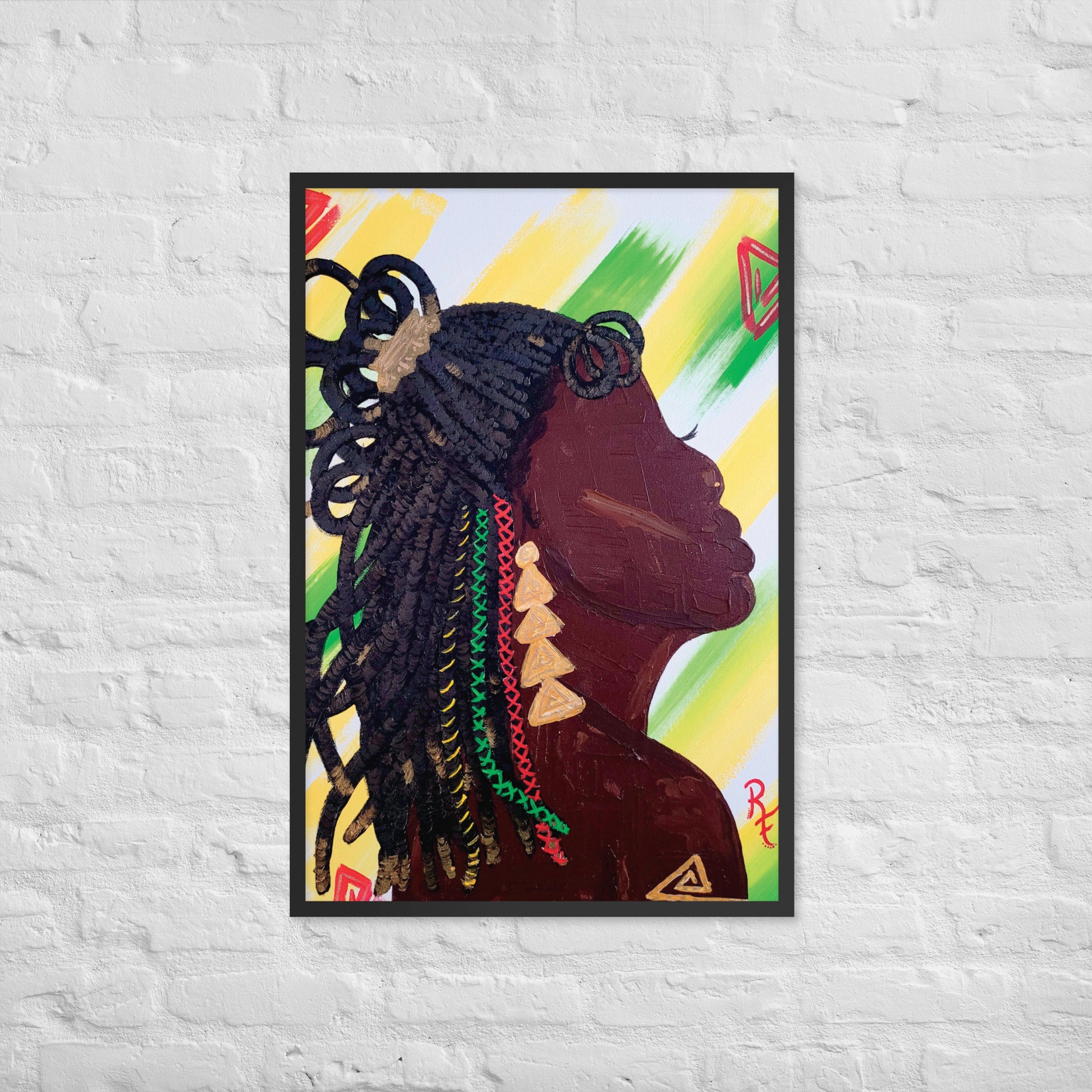 Black Women Wall Art | Black Hair on Canvas | ReiCreations Art