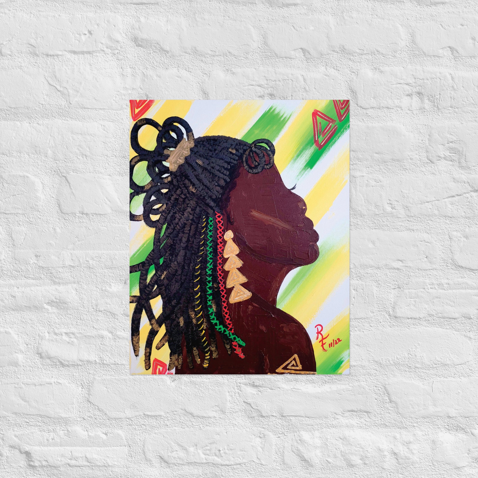 Black Women Wall Art | Black Hair on Canvas | ReiCreations Art