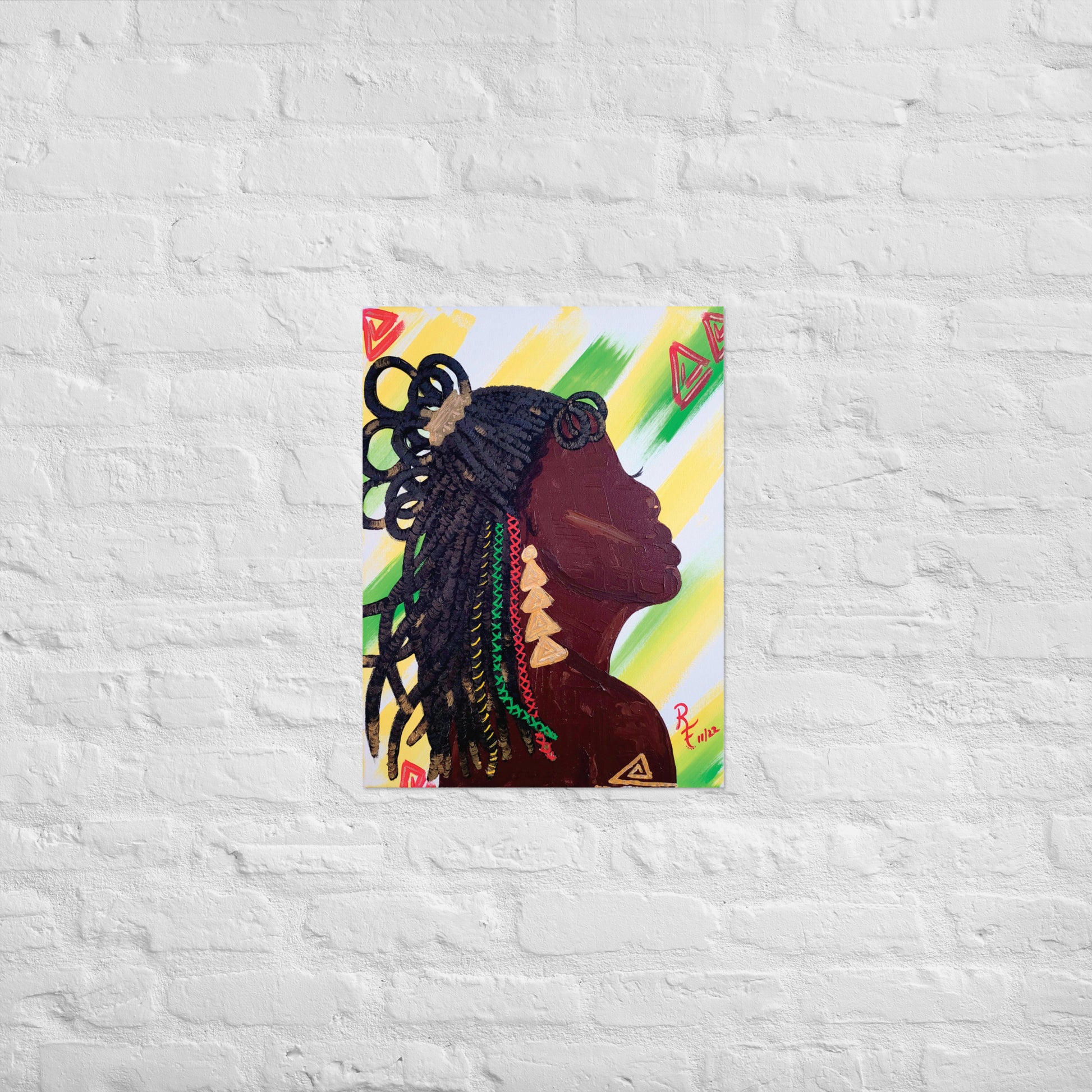 Black Women Wall Art | Black Hair on Canvas | ReiCreations Art