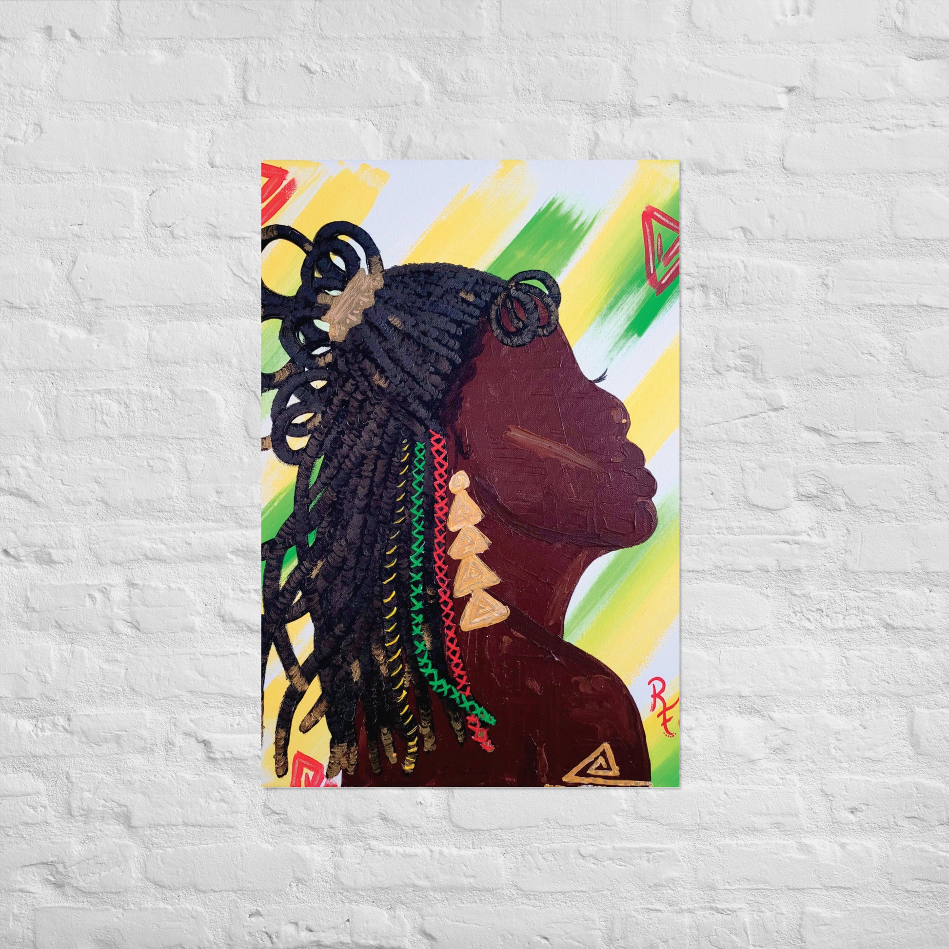 Black Women Wall Art | Black Hair on Canvas | ReiCreations Art